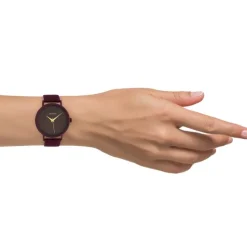 Oozoo Damen Armbanduhr Timepieces Analog Leder bordeauxrot UOC10584