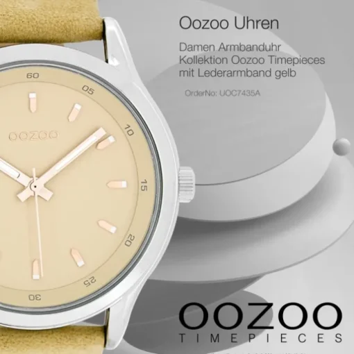 Oozoo Damen Armbanduhr Timepieces Analog Leder gelb UOC7435A