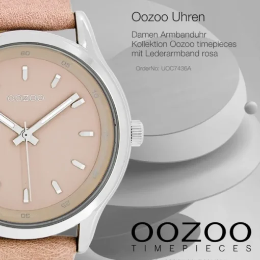Oozoo Damen Armbanduhr timepieces Analog Leder rosa UOC7436A