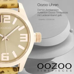 Oozoo Damen Armbanduhr Timepieces Analog Leder gelb UOC8015A
