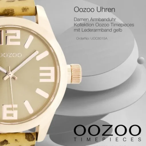 Oozoo Damen Armbanduhr Timepieces Analog Leder gelb UOC8015A