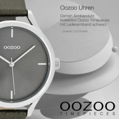 Oozoo Damen Armbanduhr Timepieces Analog Leder schwarz UOC8348A