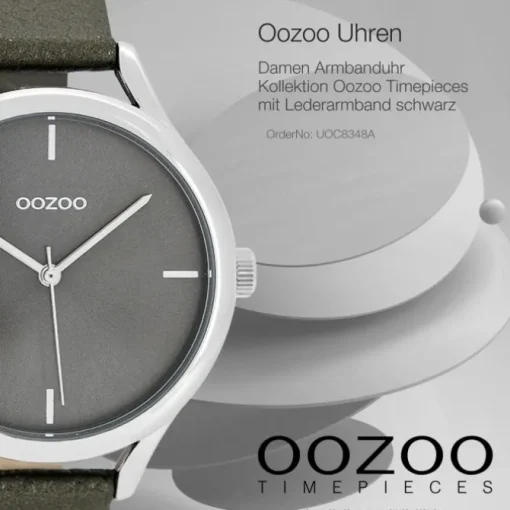 Oozoo Damen Armbanduhr Timepieces Analog Leder schwarz UOC8348A