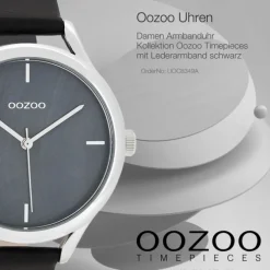 Oozoo Damen Armbanduhr Timepieces Analog Leder schwarz UOC8349A