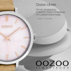 Oozoo Damen Armbanduhr Timepieces Analog Leder beige UOC8356A
