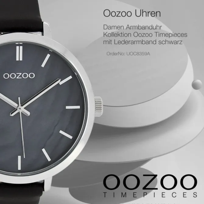 Oozoo Damen Armbanduhr Timepieces Analog Leder schwarz UOC8359A