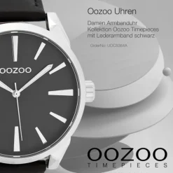 Oozoo Damen Armbanduhr Timepieces Analog Leder schwarz UOC8364A