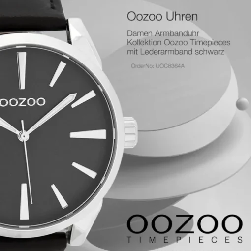 Oozoo Damen Armbanduhr Timepieces Analog Leder schwarz UOC8364A