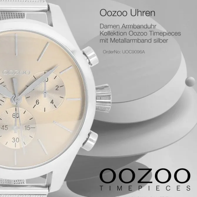 Oozoo Damen Armbanduhr Timepieces Analog Metall silber UOC9096A