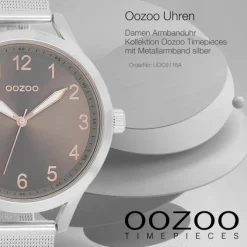 Oozoo Damen Armbanduhr Timepieces Analog Metall silber UOC9116A