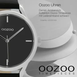 Oozoo Damen Armbanduhr Timepieces Analog Leder schwarz UOC9144A