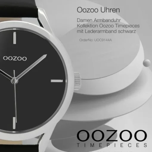 Oozoo Damen Armbanduhr Timepieces Analog Leder schwarz UOC9144A