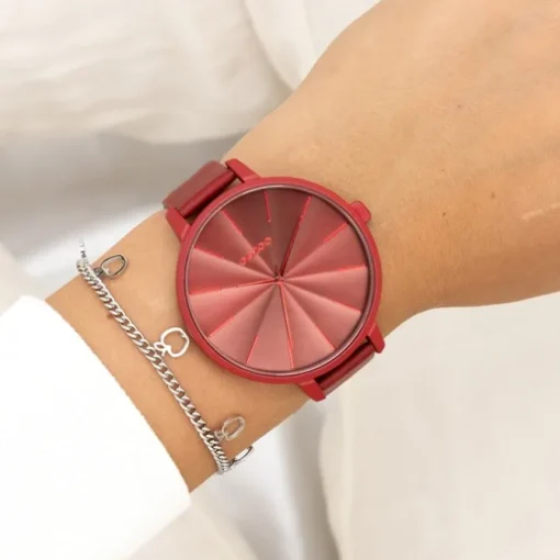 Oozoo Damen Armbanduhr Timepieces Analog Leder rot UOC11253