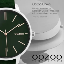 Oozoo Damen Armbanduhr Timepieces Analog Leder schwarz UOC9213A