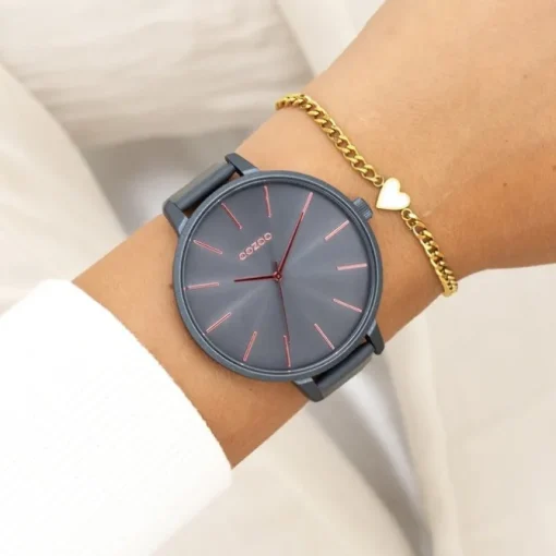 Oozoo Damen Armbanduhr Timepieces Analog Leder grau UOC11254