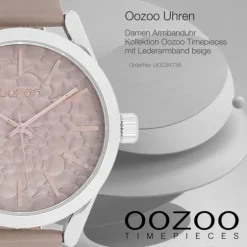 Oozoo Damen Armbanduhr Timepieces Analog Leder beige UOC9473A