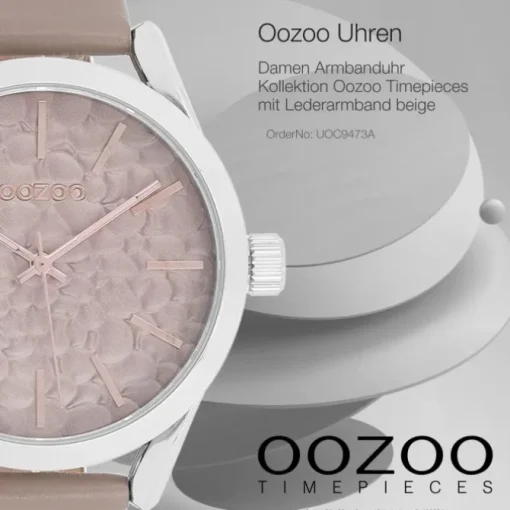 Oozoo Damen Armbanduhr Timepieces Analog Leder beige UOC9473A