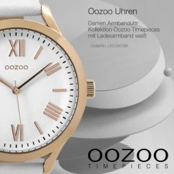 Oozoo Damen Armbanduhr Timepieces Analog Leder weiß UOC9476A