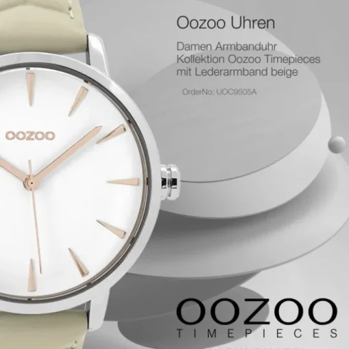 Oozoo Damen Armbanduhr Timepieces Analog Leder beige UOC9505A
