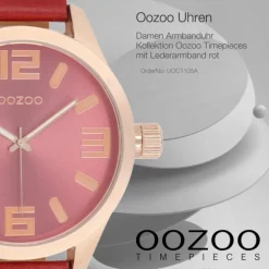 Oozoo Damen Armbanduhr Timepieces Analog Leder rot UOC1105A