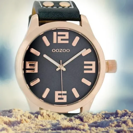 Oozoo Damen Armbanduhr Timepieces C1157 46mm Quarz Leder blau UOC1157