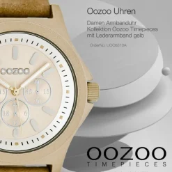 Oozoo Damen Armbanduhr Timepieces Analog Leder gelb UOC6510A
