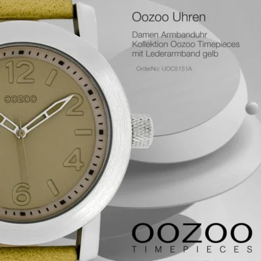 Oozoo Damen Armbanduhr Timepieces Analog Leder gelb UOC5151A