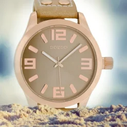 Oozoo Damen Armbanduhr Timepieces C1151 46mm Quarz Leder sand UOC1151