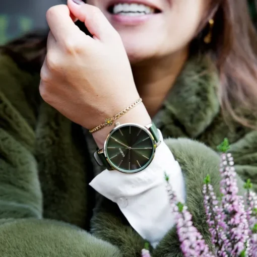 Oozoo Damen Armbanduhr Timepieces Analog Leder grün UOC11257
