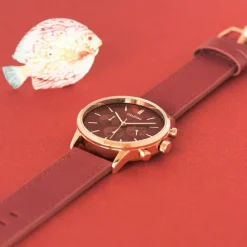 Oozoo Damen Armbanduhr Timepieces C10599 Analog Leder weinrot UOC10599