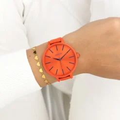 Oozoo Damen Armbanduhr Timepieces Analog Leder rot orange UOC11162