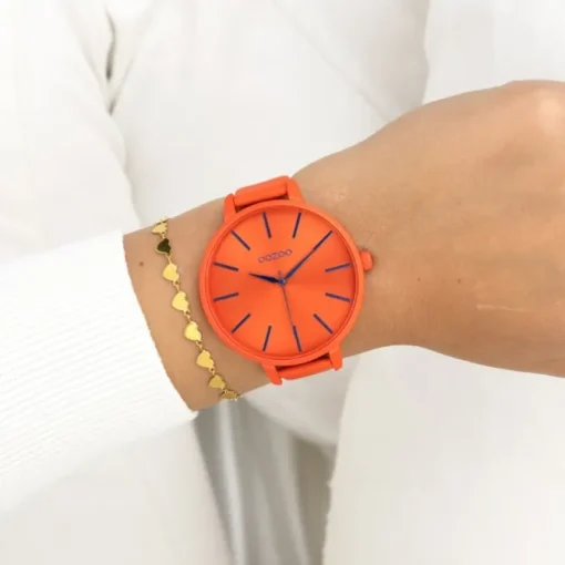 Oozoo Damen Armbanduhr Timepieces Analog Leder rot orange UOC11162