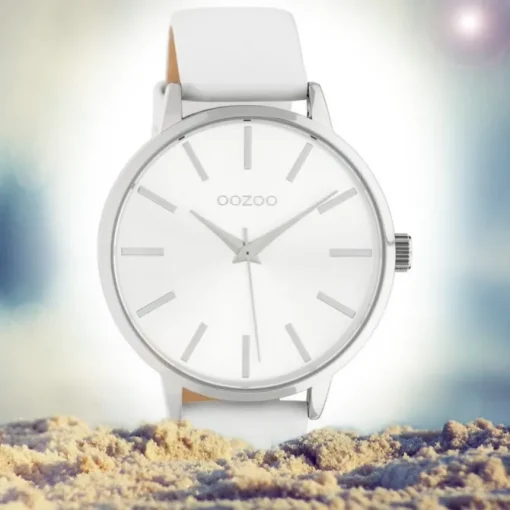 Oozoo Damen Armbanduhr Timepieces C10610 Analog Leder weiß UOC10610