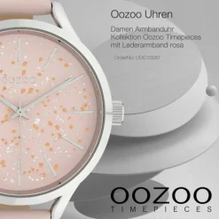 Oozoo Damen Armbanduhr Timepieces C10087 Analog Leder rosa UOC10087