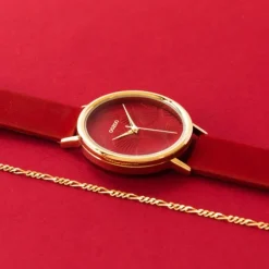 Oozoo Damen Armbanduhr Timepieces C10393 Quarz Leder weinrot UOC10393