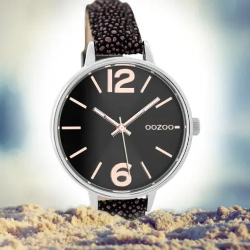 Oozoo Damen Armbanduhr Timepieces C9484 38mm Leder lila schwarz UOC9484