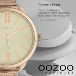 Oozoo Damen Armbanduhr Timepieces Analog Metall rosegold UOC10136