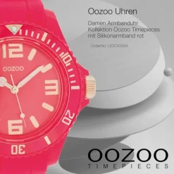Oozoo Damen Armbanduhr Timepieces Analog Silikon rot pink UOC5055A