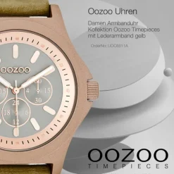 Oozoo Damen Armbanduhr Timepieces Analog Leder gelb UOC6511A