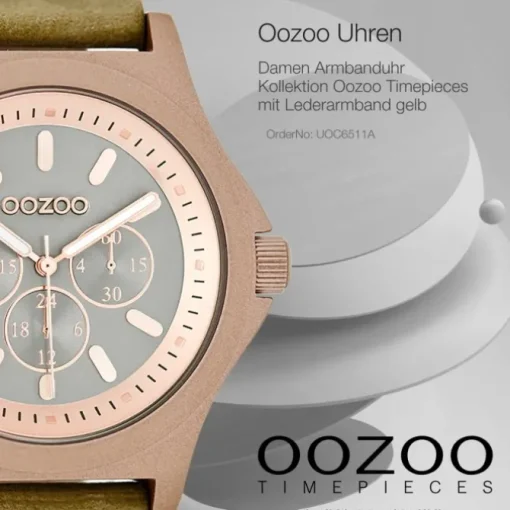 Oozoo Damen Armbanduhr Timepieces Analog Leder gelb UOC6511A