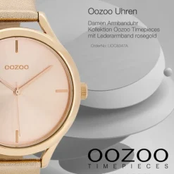 Oozoo Damen Armbanduhr Timepieces Analog Leder rosegold UOC8347A
