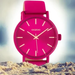 Oozoo Damen Armbanduhr Timepieces C10448 Quarz Leder fuchsia UOC10448