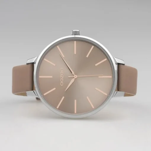 Oozoo Damen Armbanduhr Timepieces C10711 Analog Leder pinkgrau UOC10711
