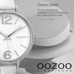Oozoo Damen Armbanduhr Timepieces 38mm Quarz Leder weiß UOC9480A