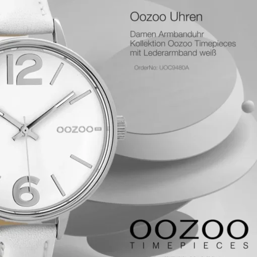 Oozoo Damen Armbanduhr Timepieces 38mm Quarz Leder weiß UOC9480A