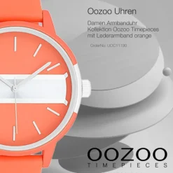 Oozoo Damen Armbanduhr Timepieces Analog Leder orange UOC11190