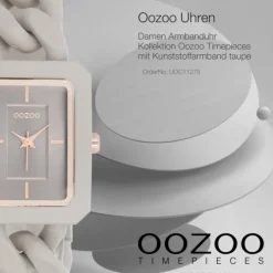 Oozoo Damen Armbanduhr Timepieces Analog Kunststoff taupe braun UOC11275