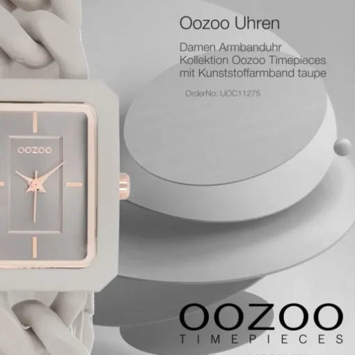 Oozoo Damen Armbanduhr Timepieces Analog Kunststoff taupe braun UOC11275