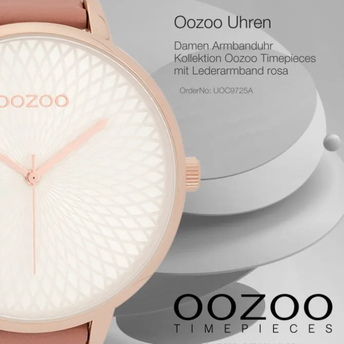Oozoo Damen Armbanduhr Timepieces Analog Leder rosa UOC9725A