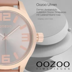 Oozoo Damen Armbanduhr Timepieces Analog Leder rosa UOC1102A